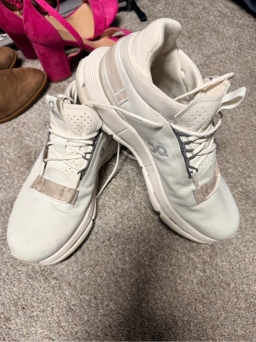 On Running Women’s Cloudnova Sneakers in Off-White with Beige Accents